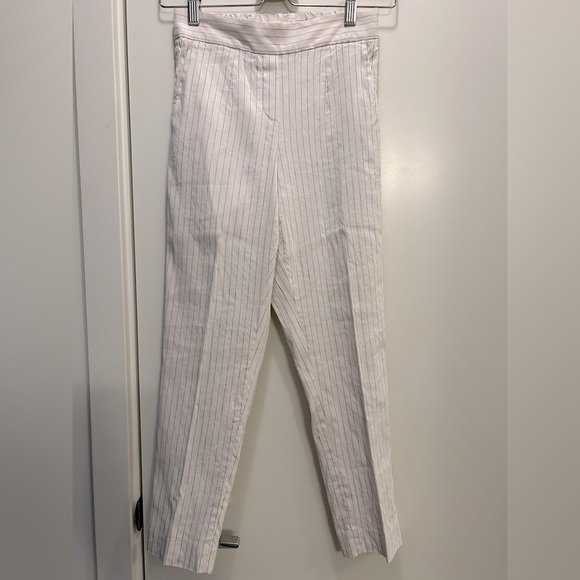 NWOT Aritzia Babaton Conan Linen Pants, Cropped, Stripped Dress Pant, classic - Picture 9 of 14